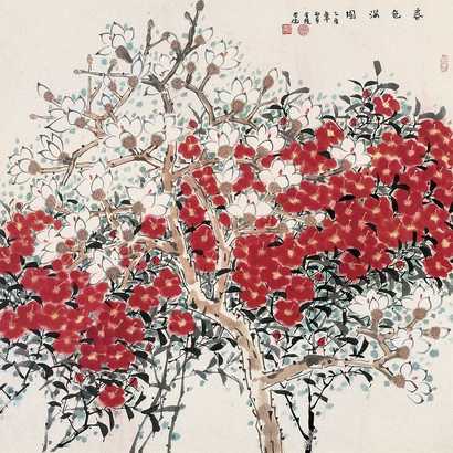 柳学健 花卉 镜心